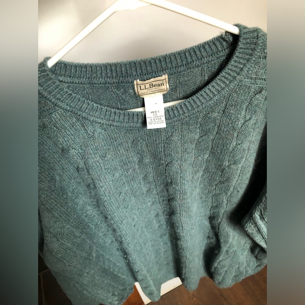 L.L. Bean Lambswool Cable Knit Sweater